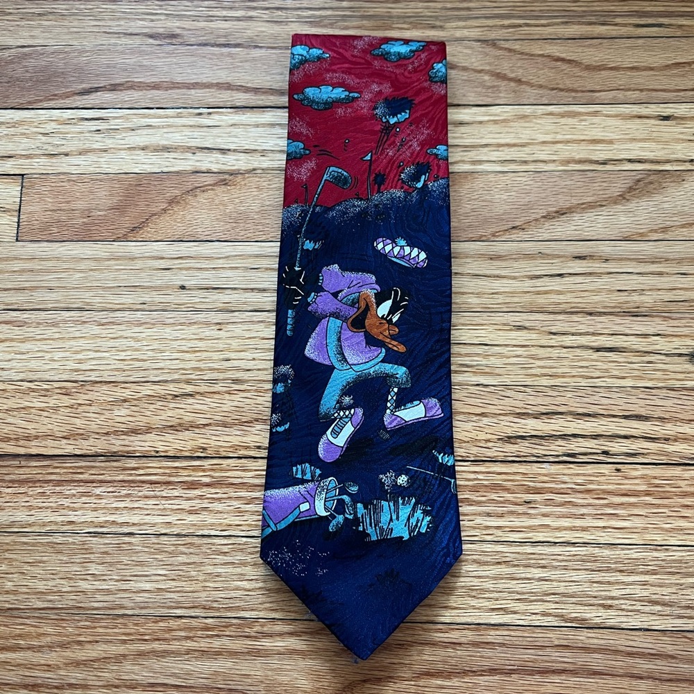 Vintage Daffy Duck Necktie / Looney Tunes / 90s / Golf